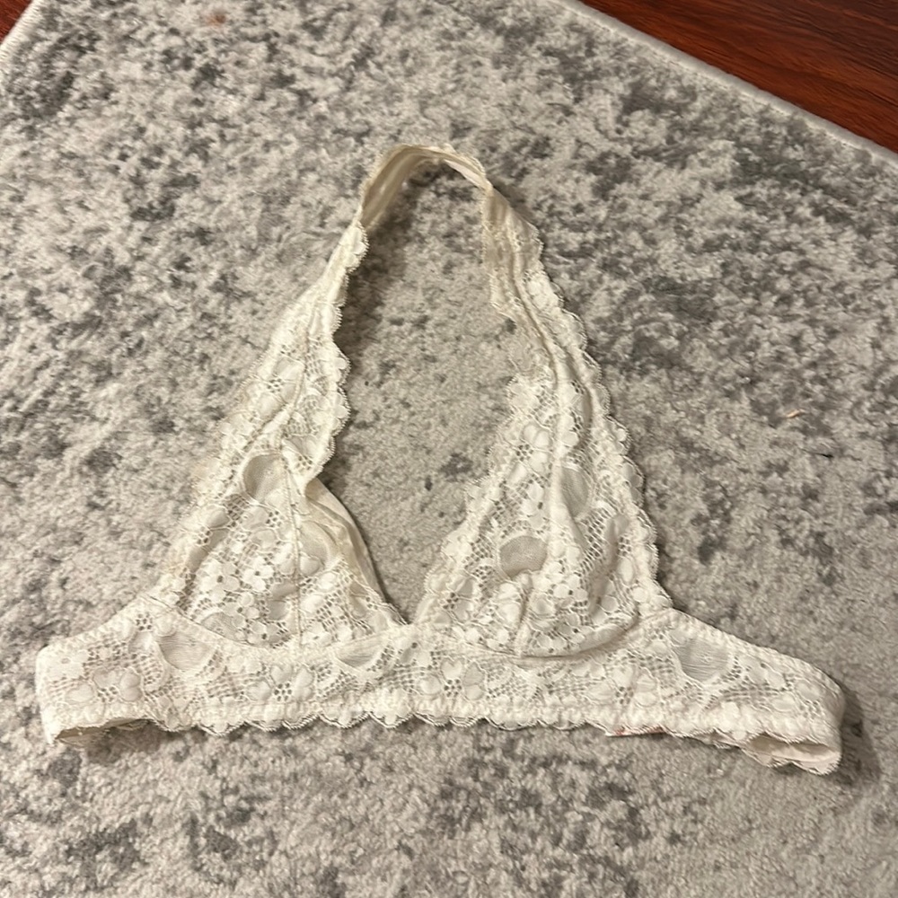 Free people white lace halter bralette